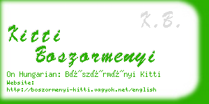 kitti boszormenyi business card